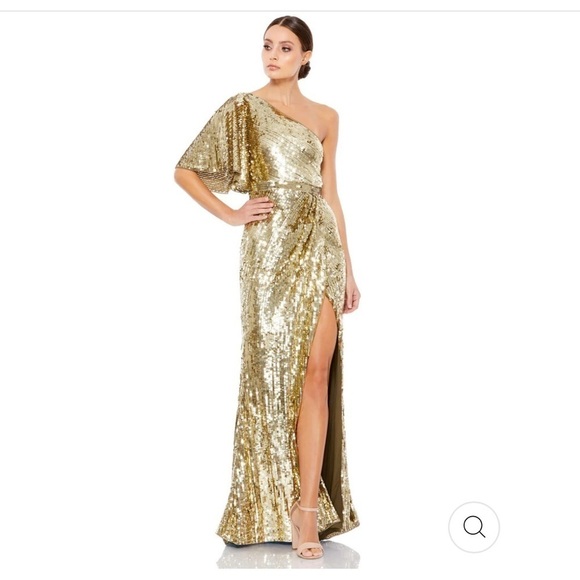 Mac Duggal EMBELLISHED CAP SLEEVE COWL NECK TRUMPET GOWN size 14 Sold out $598 - Picture 1 of 14